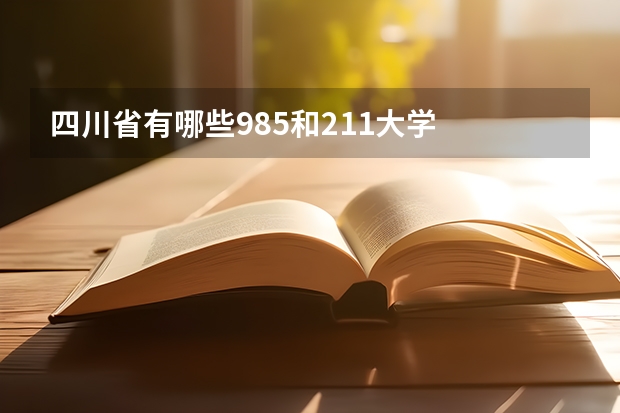 四川省有哪些985和211大学