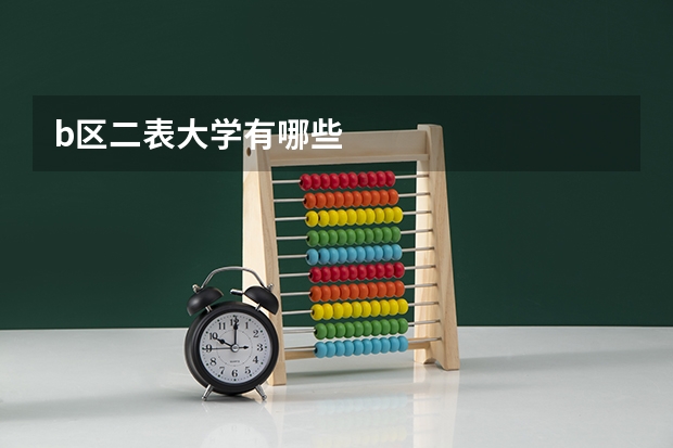b区二表大学有哪些