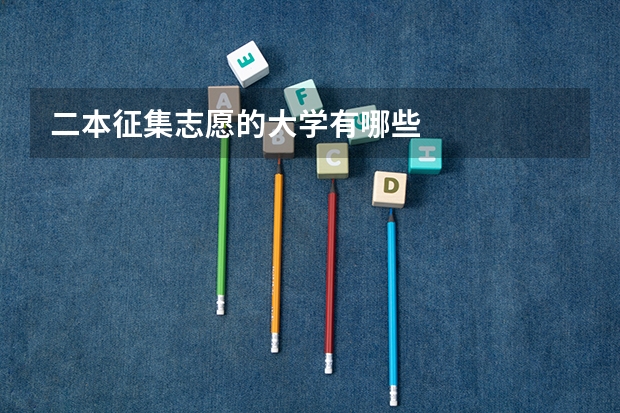 二本征集志愿的大学有哪些