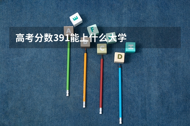 高考分数391能上什么大学