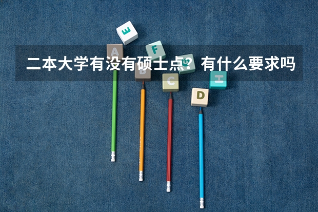 二本大学有没有硕士点？有什么要求吗？