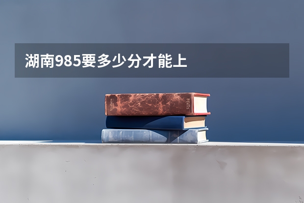 湖南985要多少分才能上