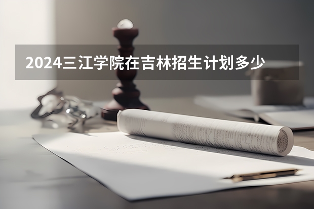2024三江学院在吉林招生计划多少人