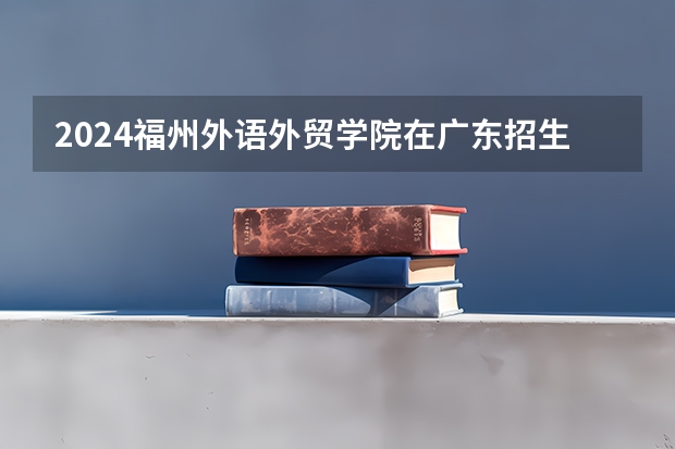 2024福州外语外贸学院在广东招生计划多少人