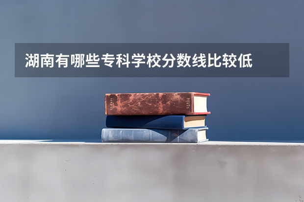 湖南有哪些专科学校分数线比较低