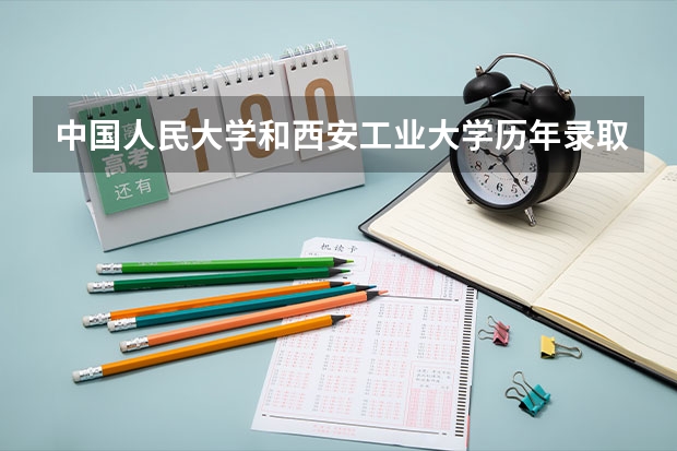 中国人民大学和西安工业大学历年录取分数线对比