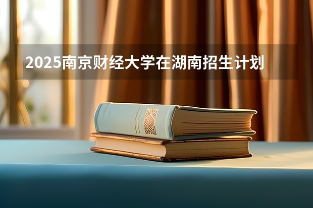 2025南京财经大学在湖南招生计划人数汇总
