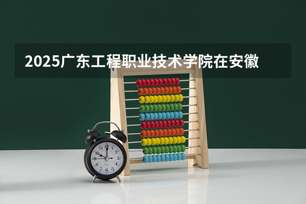 2025广东工程职业技术学院在安徽招生计划人数汇总