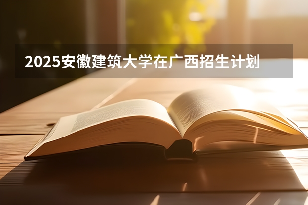 2025安徽建筑大学在广西招生计划人数汇总